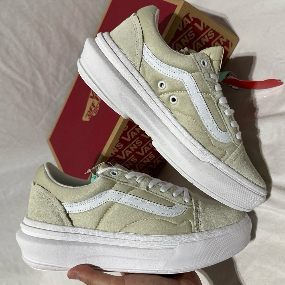Vans Old Skool Over Sand White Platform Shoes New Men's 8.5 - Picture 4 of 9